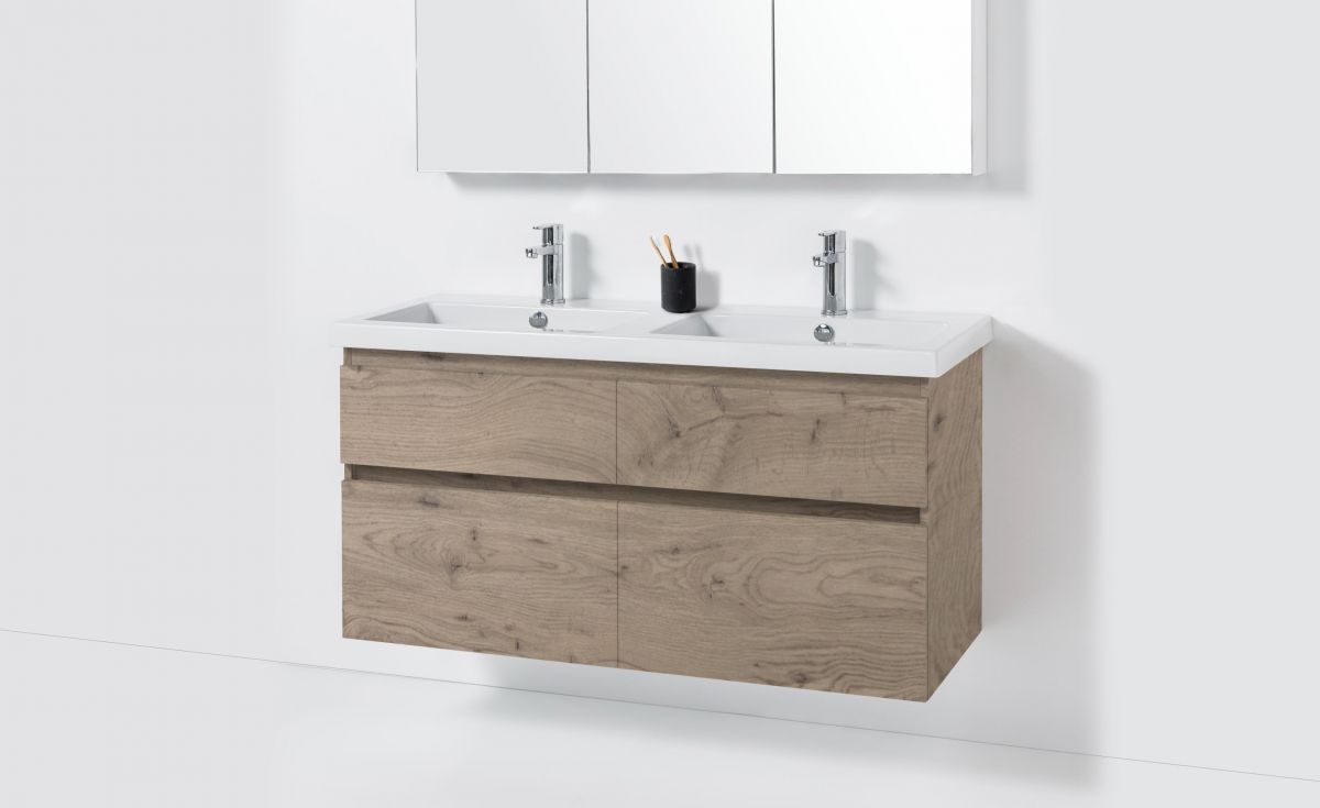 Cangas 1200 Wall-Hung Vanity Double Bowl 4 Drawers