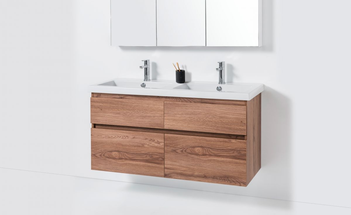 Cangas 1200 Wall-Hung Vanity Double Bowl 4 Drawers