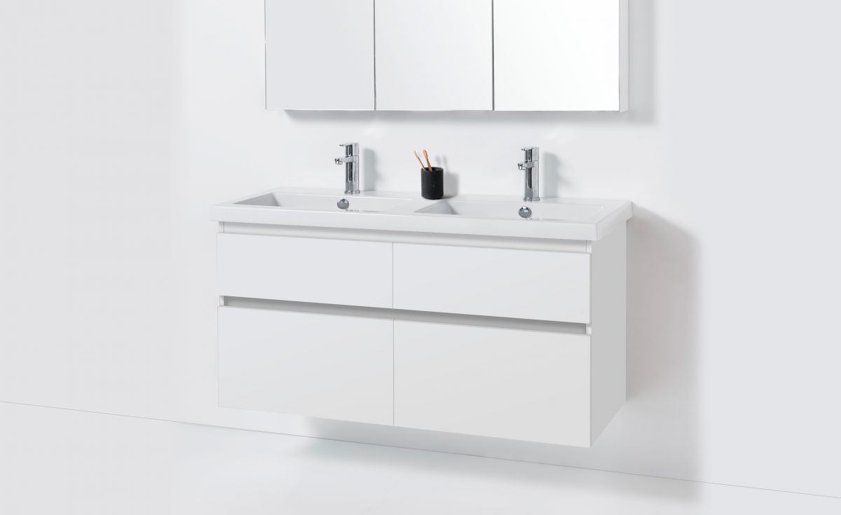 Cangas 1200 Wall-Hung Vanity Double Bowl 4 Drawers