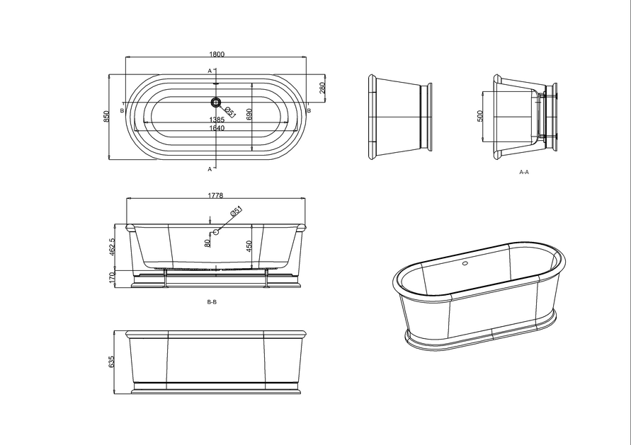 London Freestanding Bath