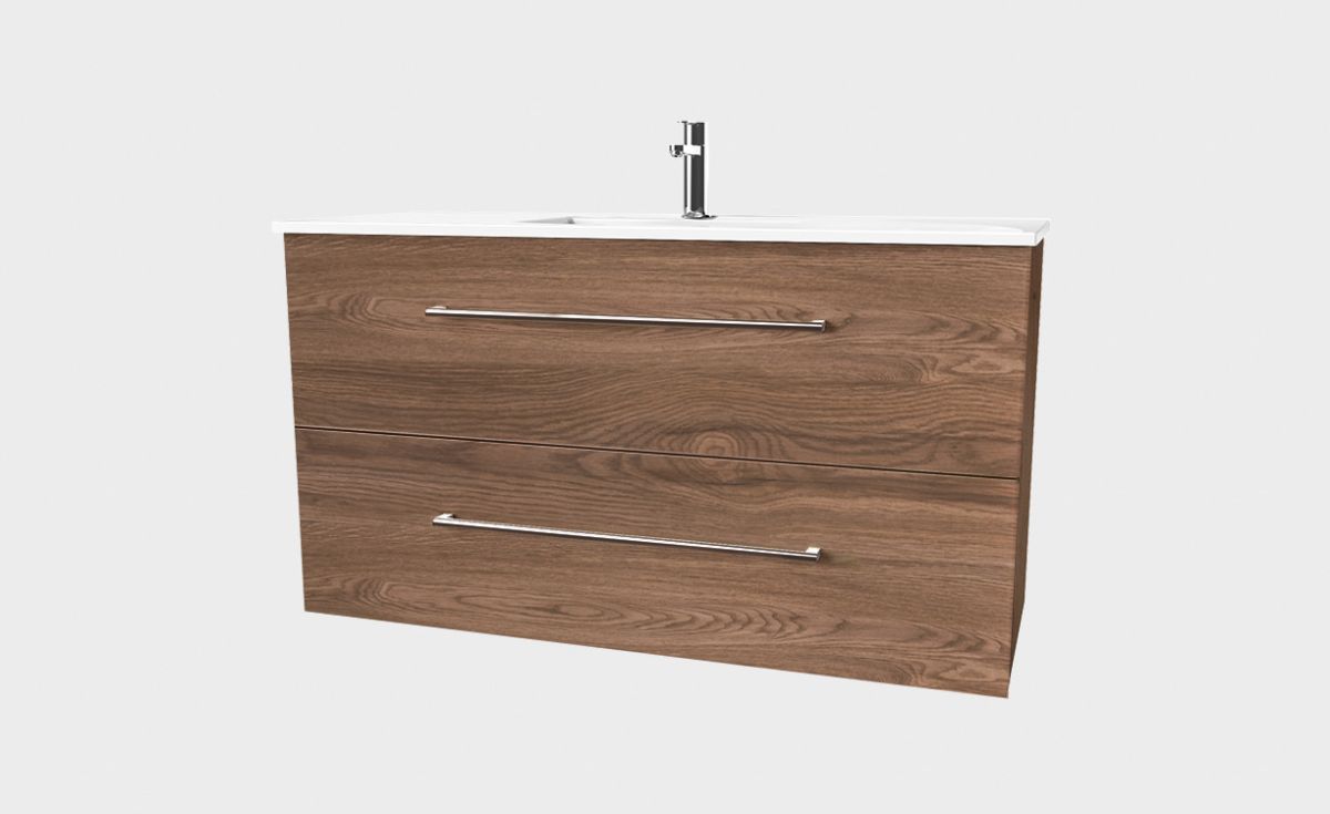 Zara 1200 Wall-Hung Vanity 2 Drawers Extra Deep