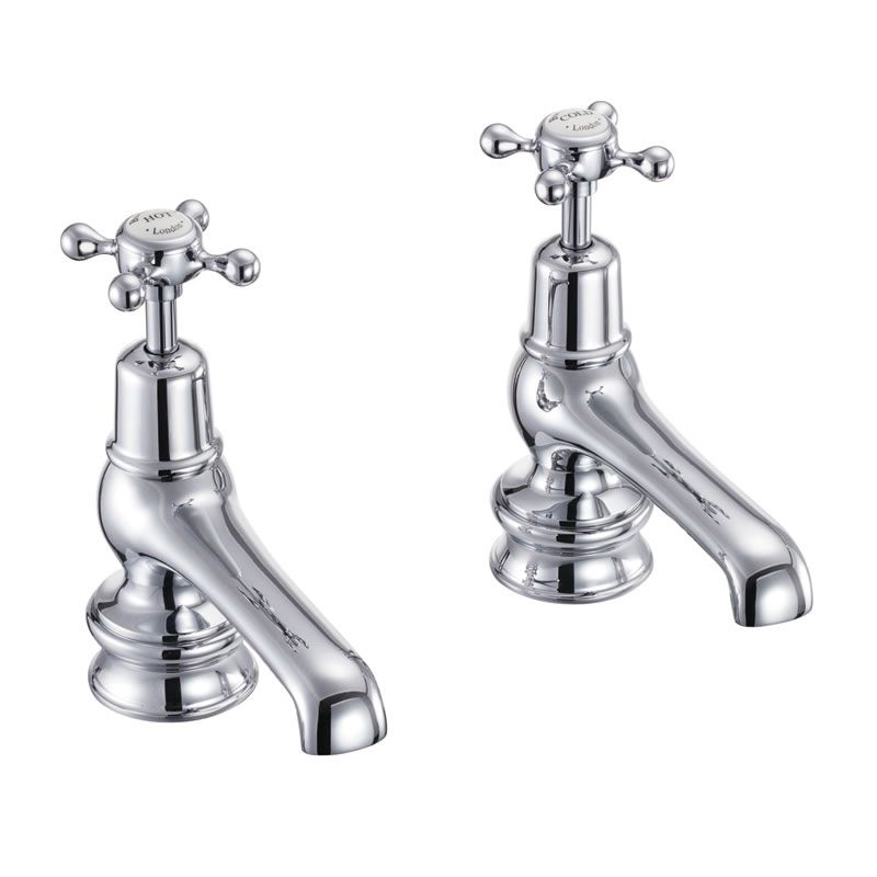 Claremont Regent Basin Tap 12.5cm in Chrome/White