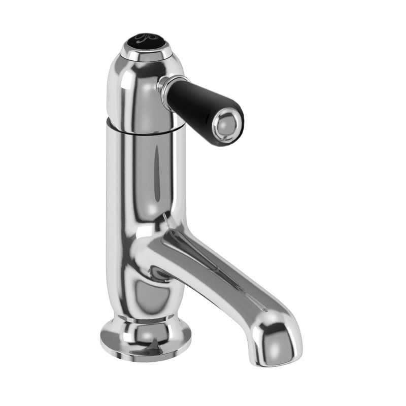 Chelsea Straight Basin Mixer in Chrome/Black without Waste