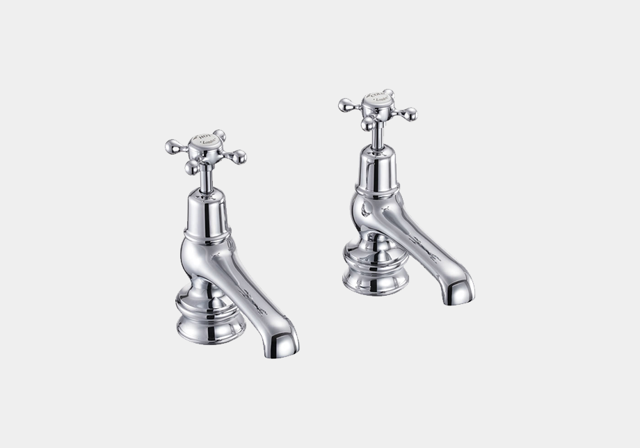 Claremont Regent Basin Tap 12.5cm in Chrome/White