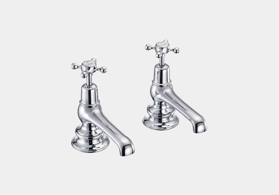 Claremont Regent Bath Tap Deck Mounted 12.5cm in Chrome/White