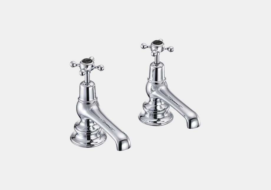 Claremont Regent Bath Tap Deck Mounted 12.5cm in Chrome/White