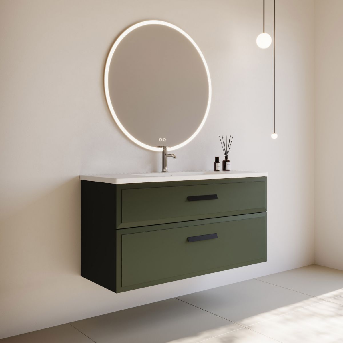 Eden 1200, 2 Drawers in Matte Custom Colour