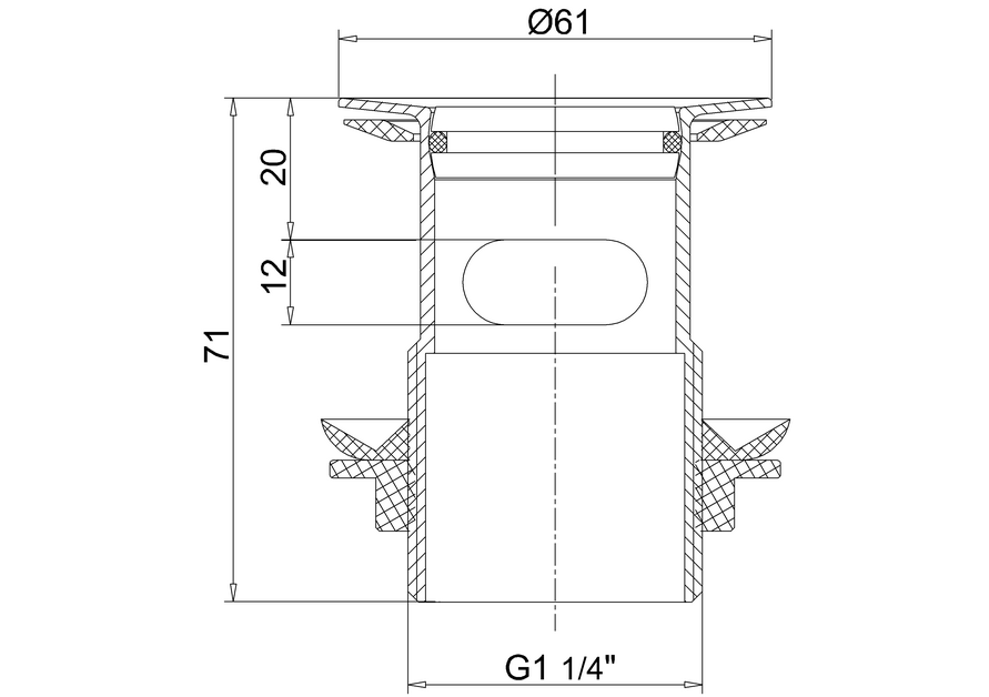 Basin Waste with Flip Plug