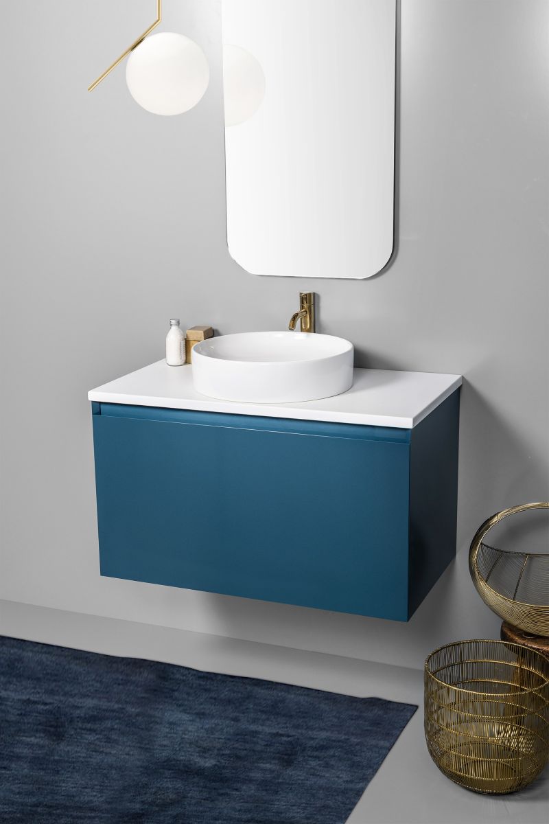 Sleek Round Semi-Recessed Basin