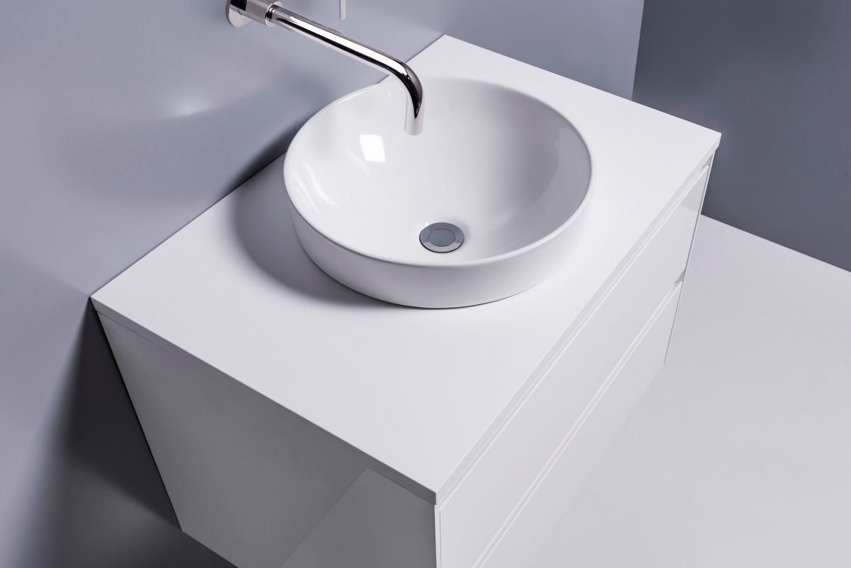 Sleek Round Semi-Recessed Basin