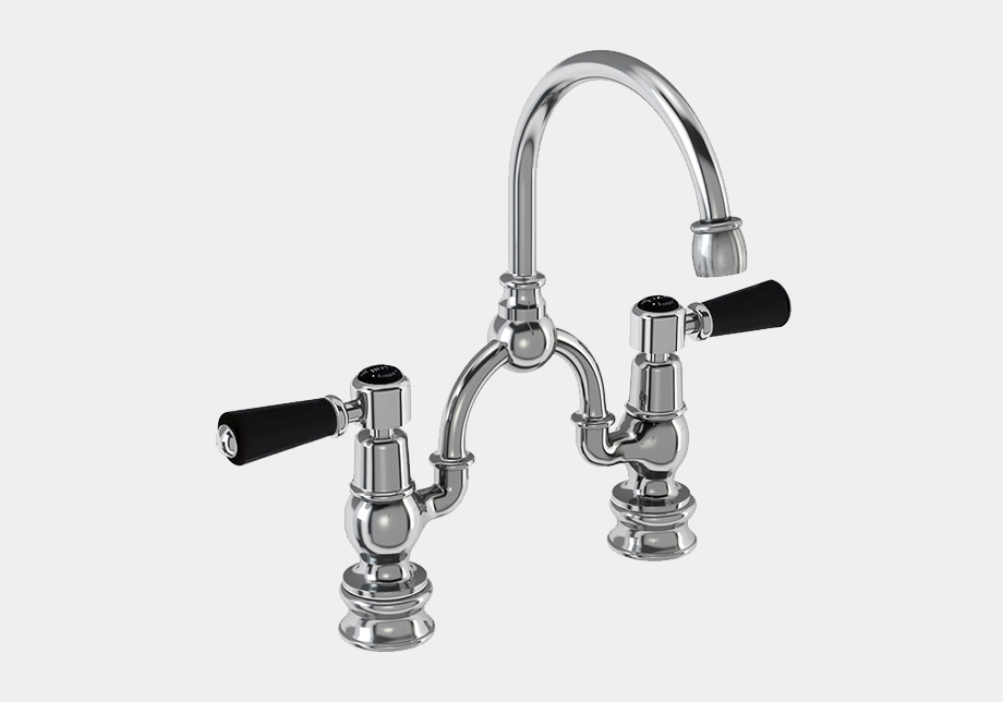 Kensington Regent Two Tap Hole Arch Mixer with Curved Spout (200mm Centres)