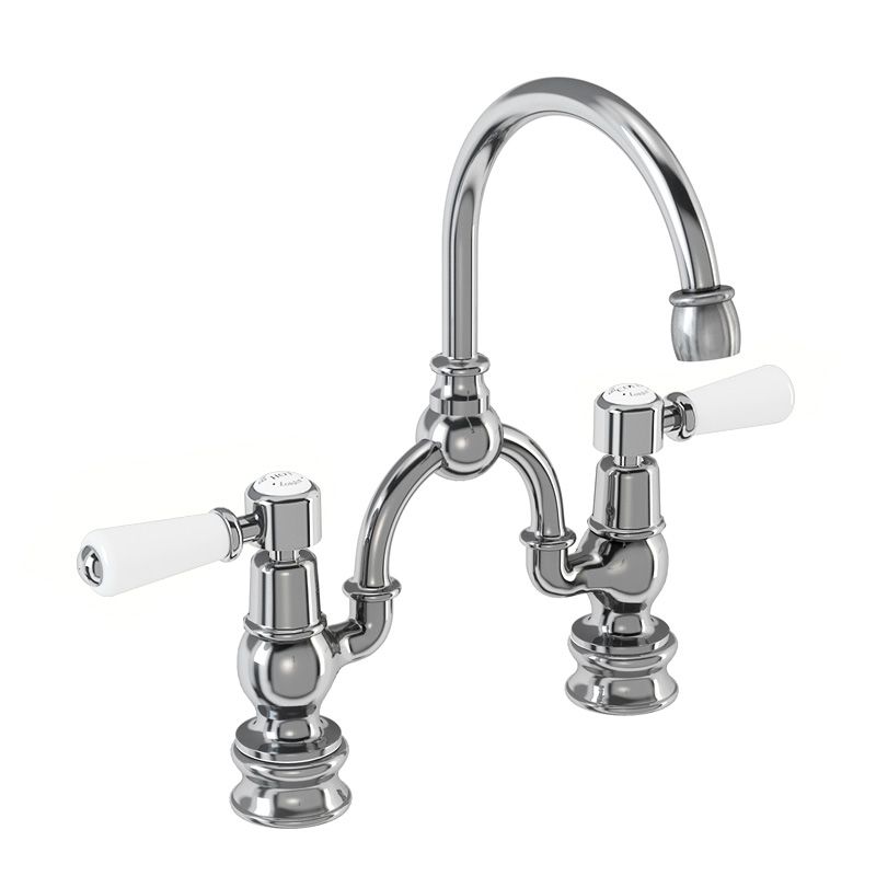 Kensington Regent Two Tap Hole Arch Mixer with Curved Spout (200mm Centres)