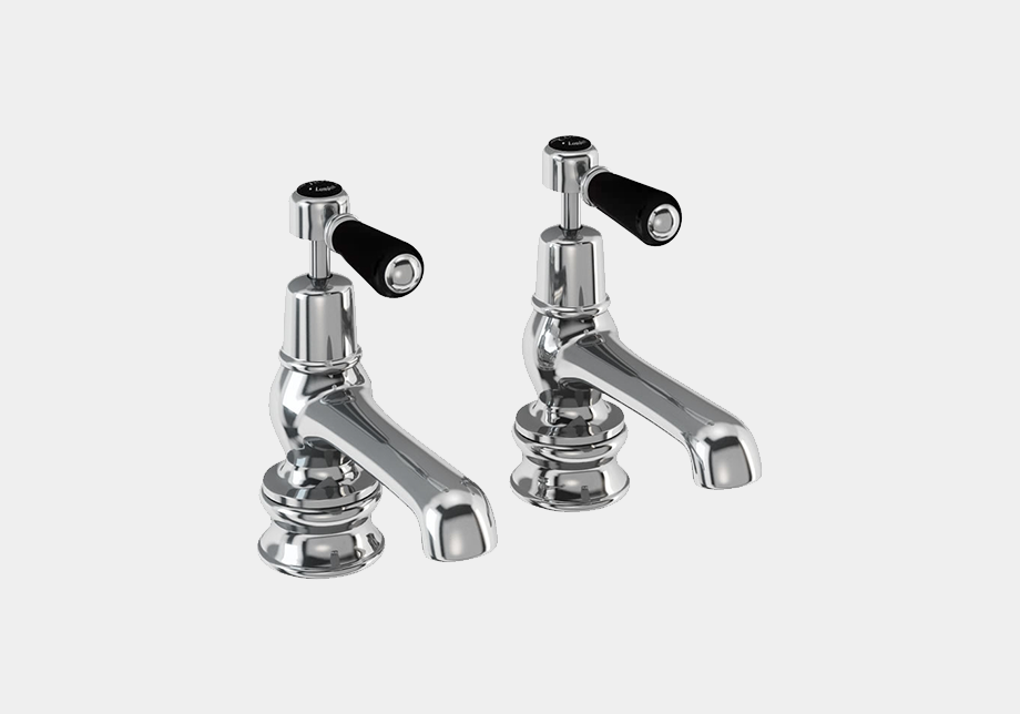 Kensington Regent Basin Tap 12.5cm in Chrome/Black