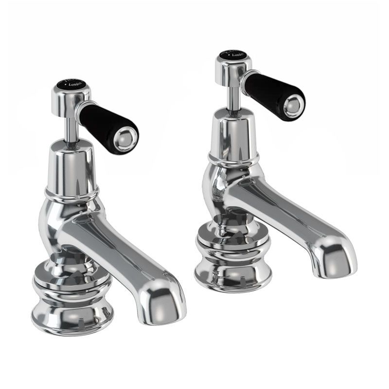 Kensington Regent Basin Tap 12.5cm in Chrome/Black