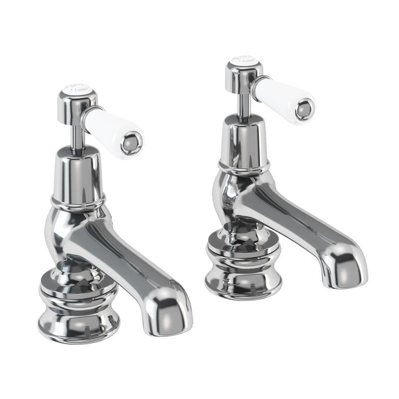 Kensington Regent Bath Tap Deck Mounted 12.5cm in Chrome/White