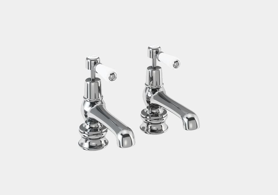 Kensington Regent Bath Tap Deck Mounted 12.5cm in Chrome/White