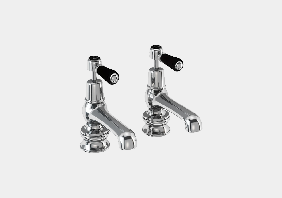 Kensington Regent Bath Tap Deck Mounted 12.5cm in Chrome/White