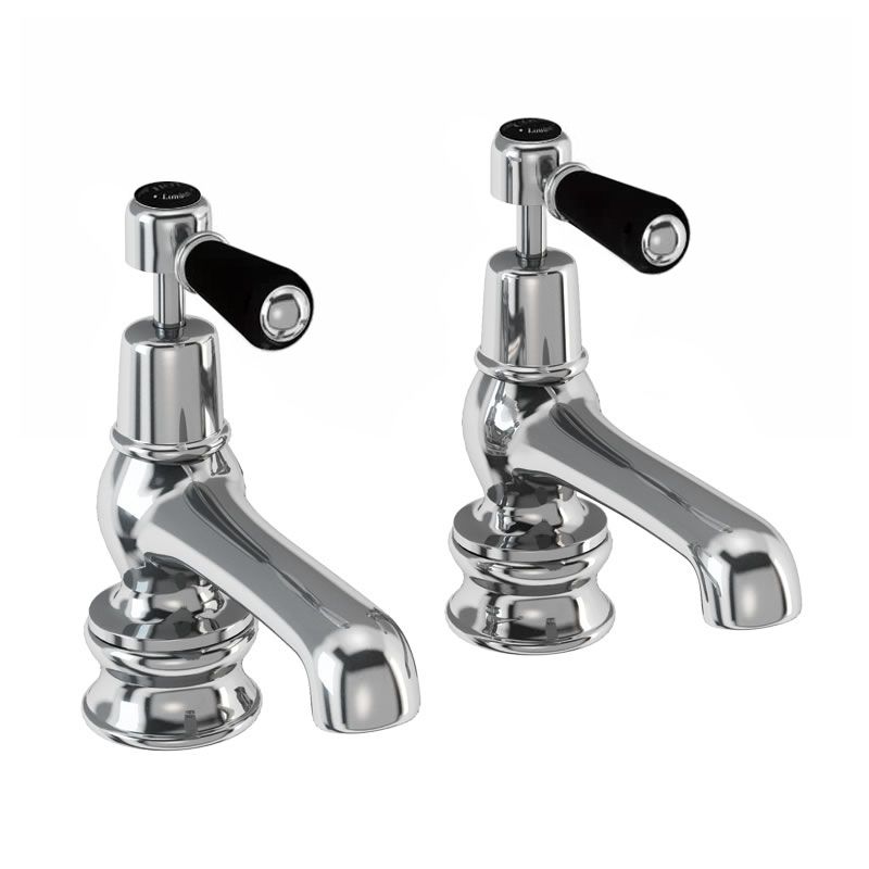 Kensington Regent Bath Tap Deck Mounted 12.5cm in Chrome/Black