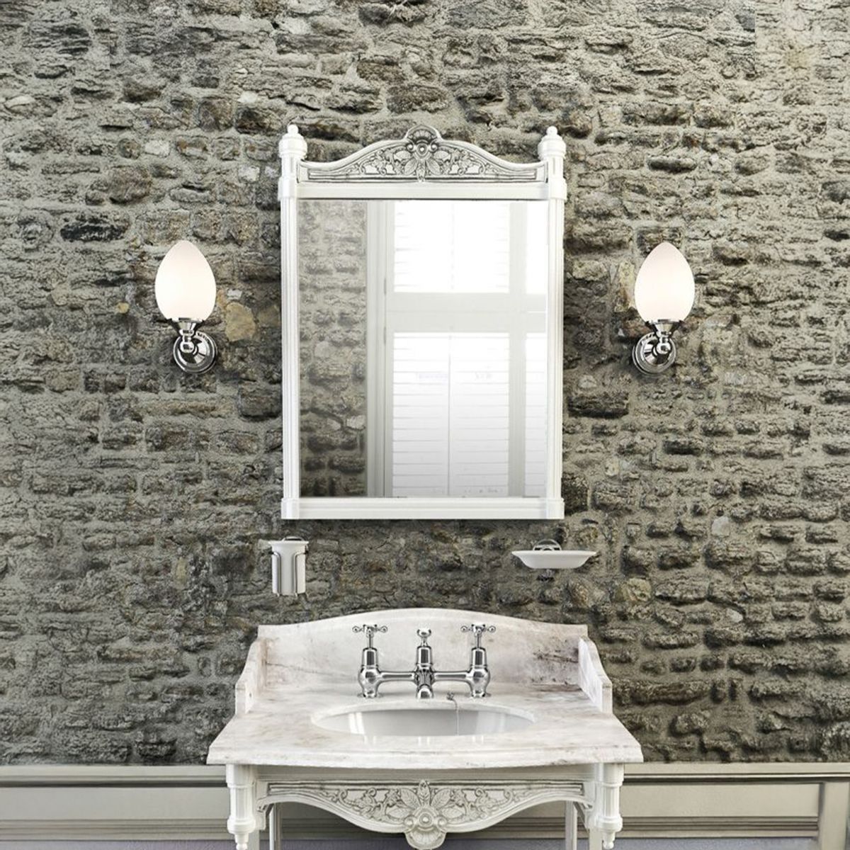 Georgian White Aluminium Frame Mirror