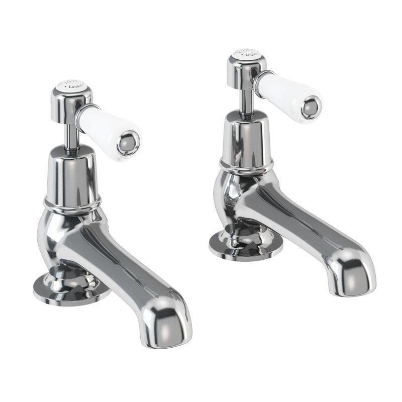 Kensington Bath Tap Deck Mounted 12.5cm in Chrome/White