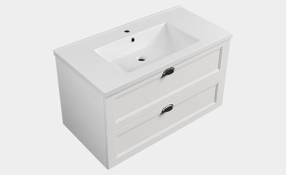 English Classic Vanity with New Ceramic Top