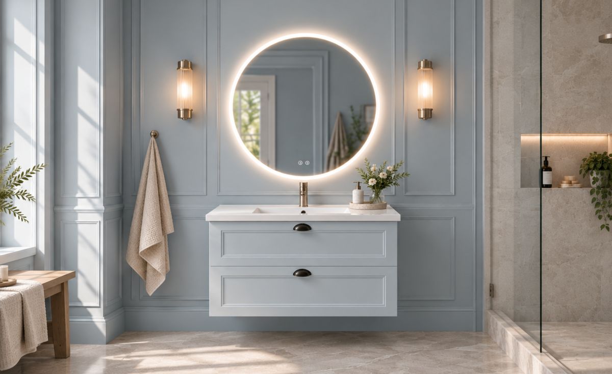 English Classic Wall-Hung Vanity with NEW Atria Top