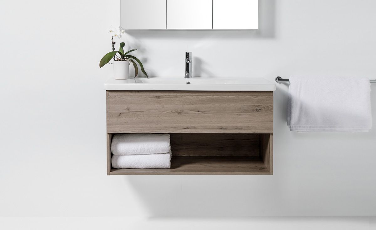 Soft 1000 Wall-Hung Vanity 1 Drawer & Open Shelf