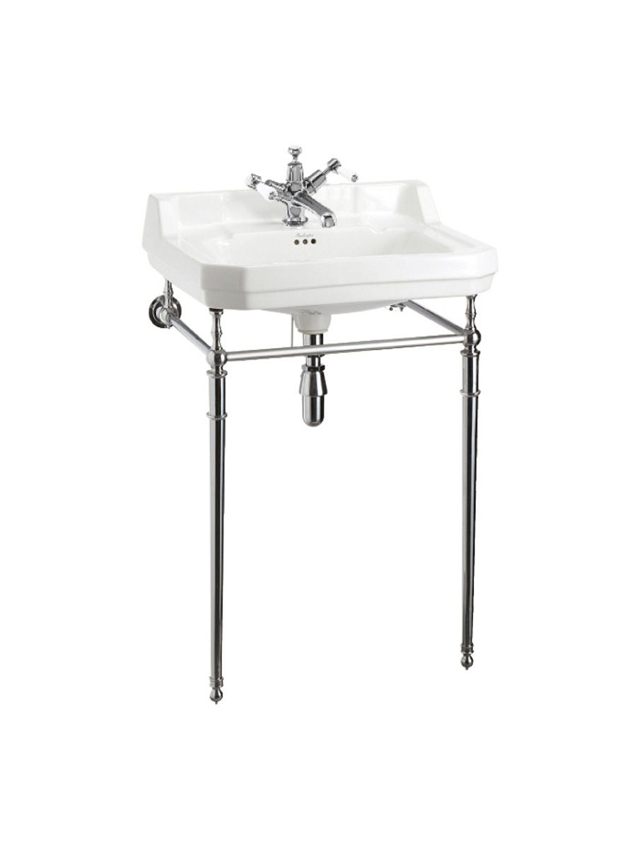 Edwardian Rectangle 560 Basin & Chrome Wash Stand