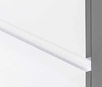 Recessed White Gloss Paint Match Rail Handle