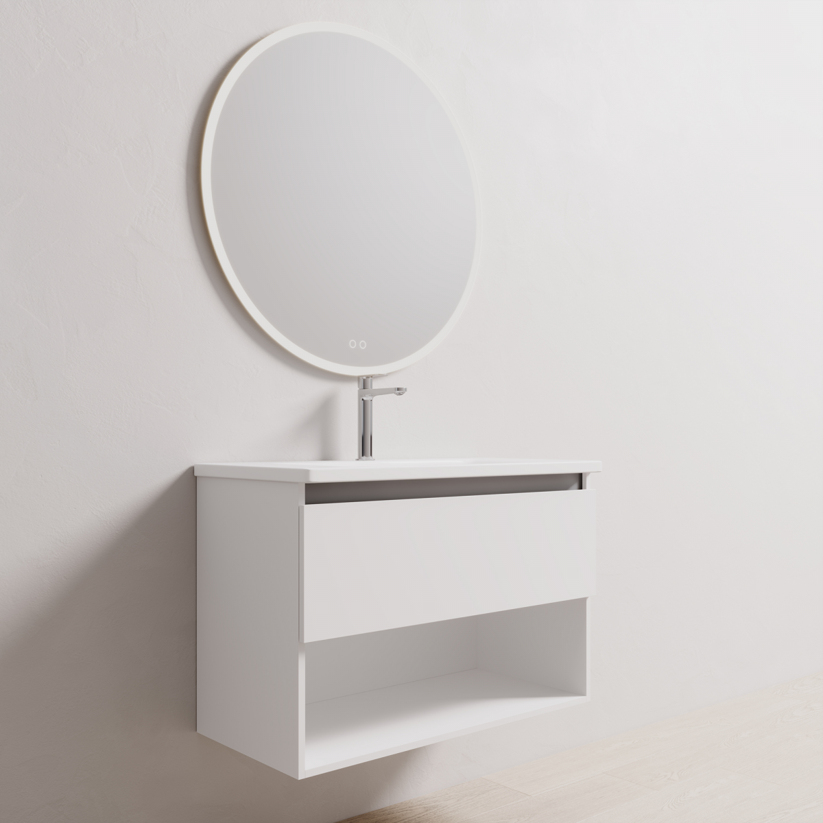 Soft 900 Wall-Hung Vanity, 1 Drawer with Open