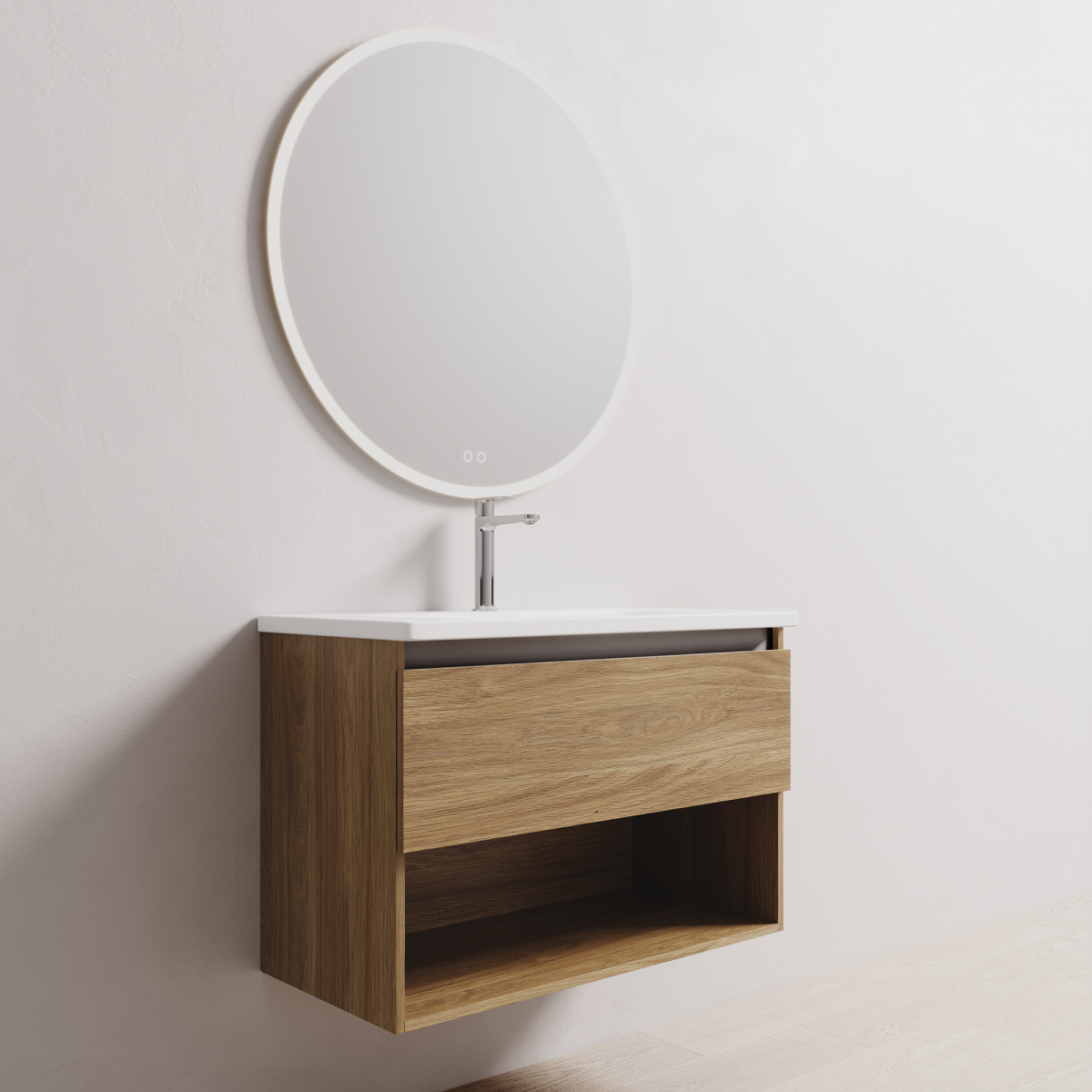 Soft 900 Wall-Hung Vanity, 1 Drawer with Open