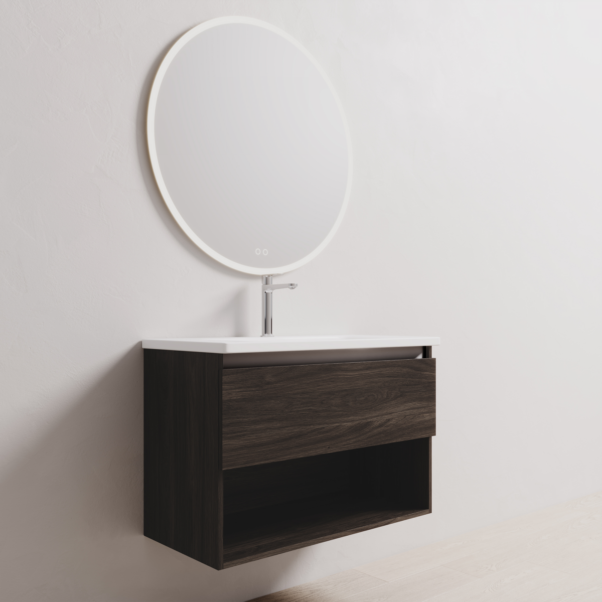 Soft 900 Wall-Hung Vanity, 1 Drawer with Open