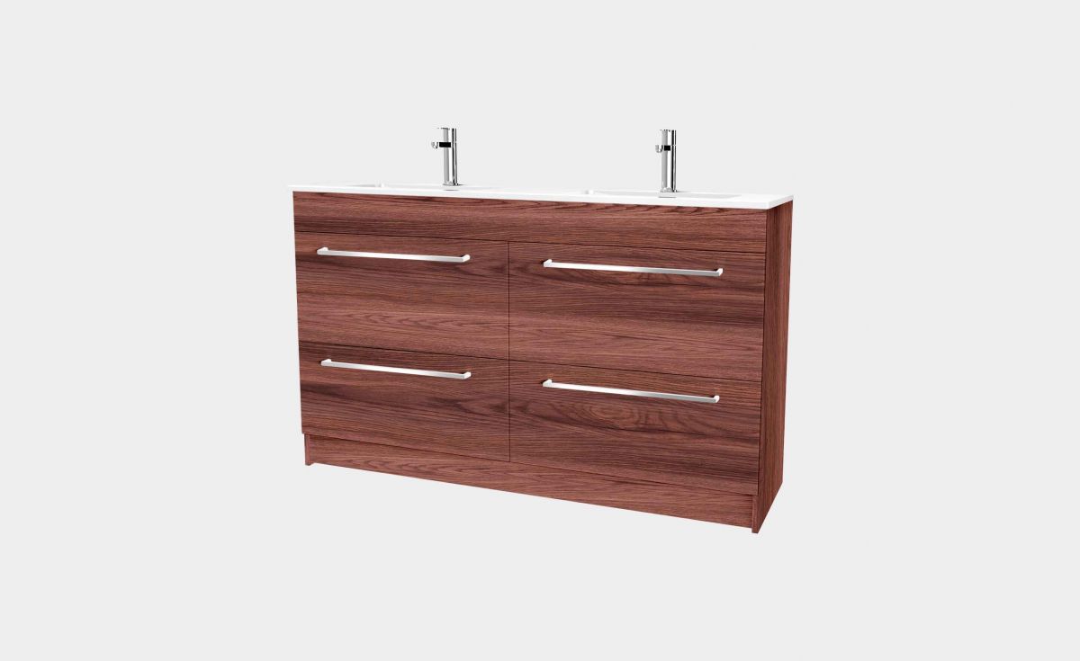 Zara 1200 Floor-Standing Double Bowl Vanity 4 Drawers