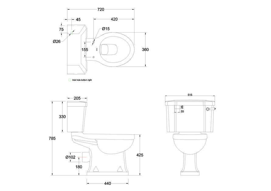 Rimless Standard Close Coupled Suite