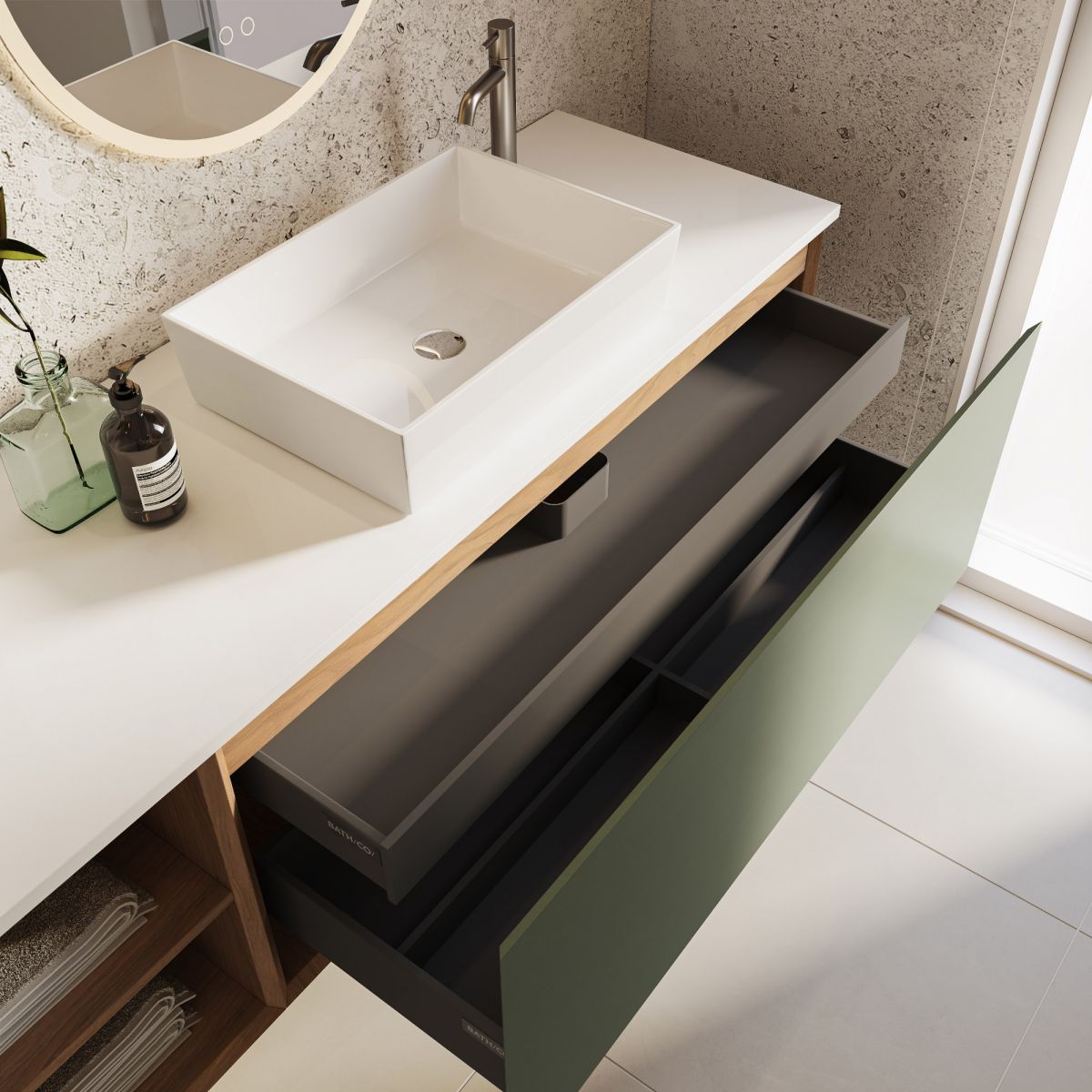 Concealed Drawers in Grey