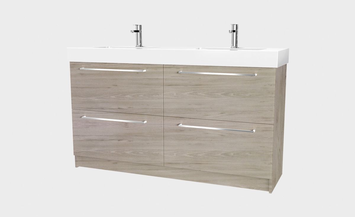 Splash 1500 Floor-Standing Vanity Double Bowl 4 Drawers