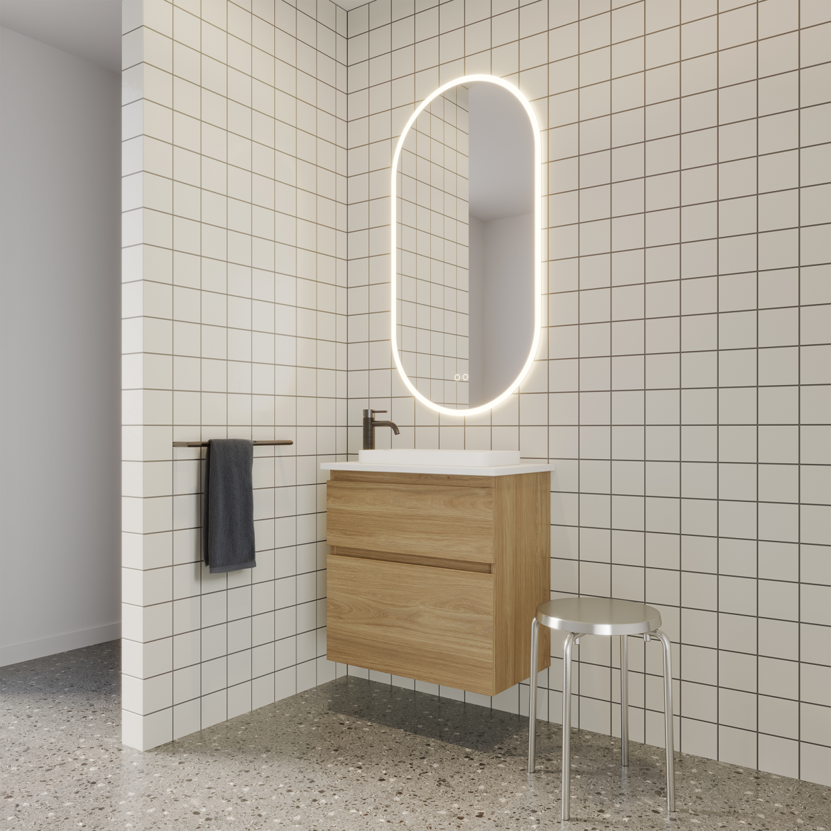 Soft Solid Slim 2 Drawers Wall Hung 600