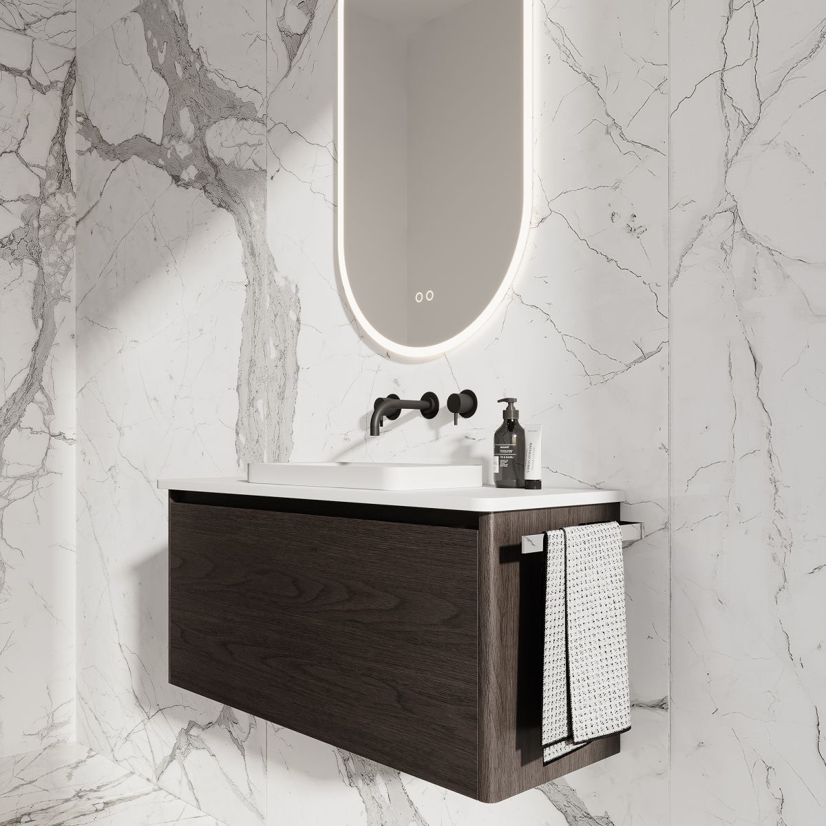 Ovo Slim 1 Drawer In Noce