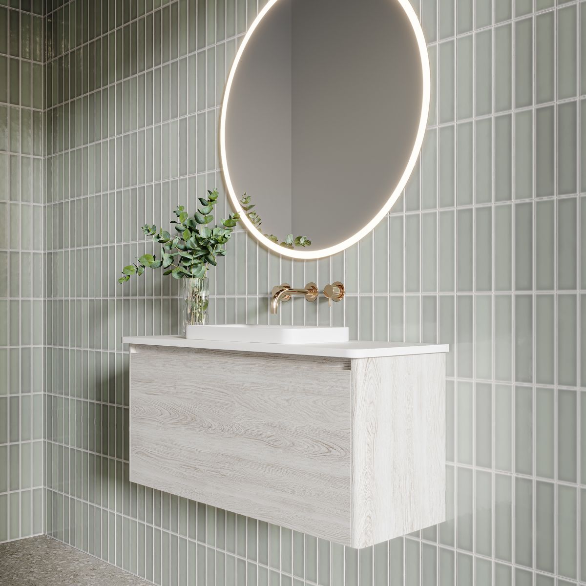 Ovo Slim 1 Drawer In White Oak