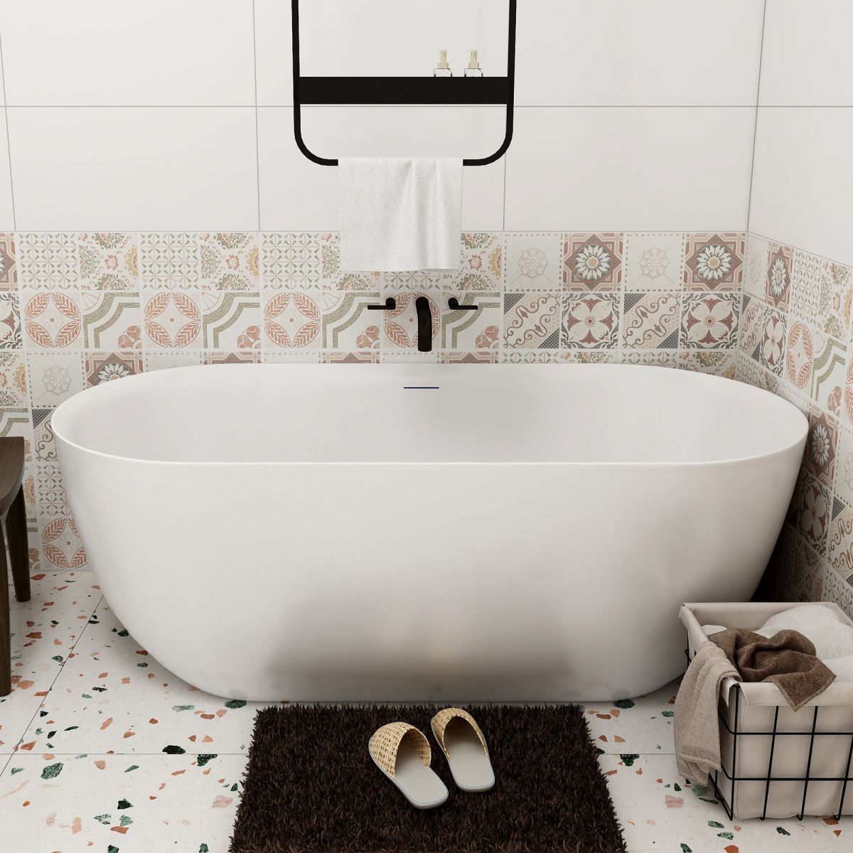 Oval 1700 Freestanding Bath - Front