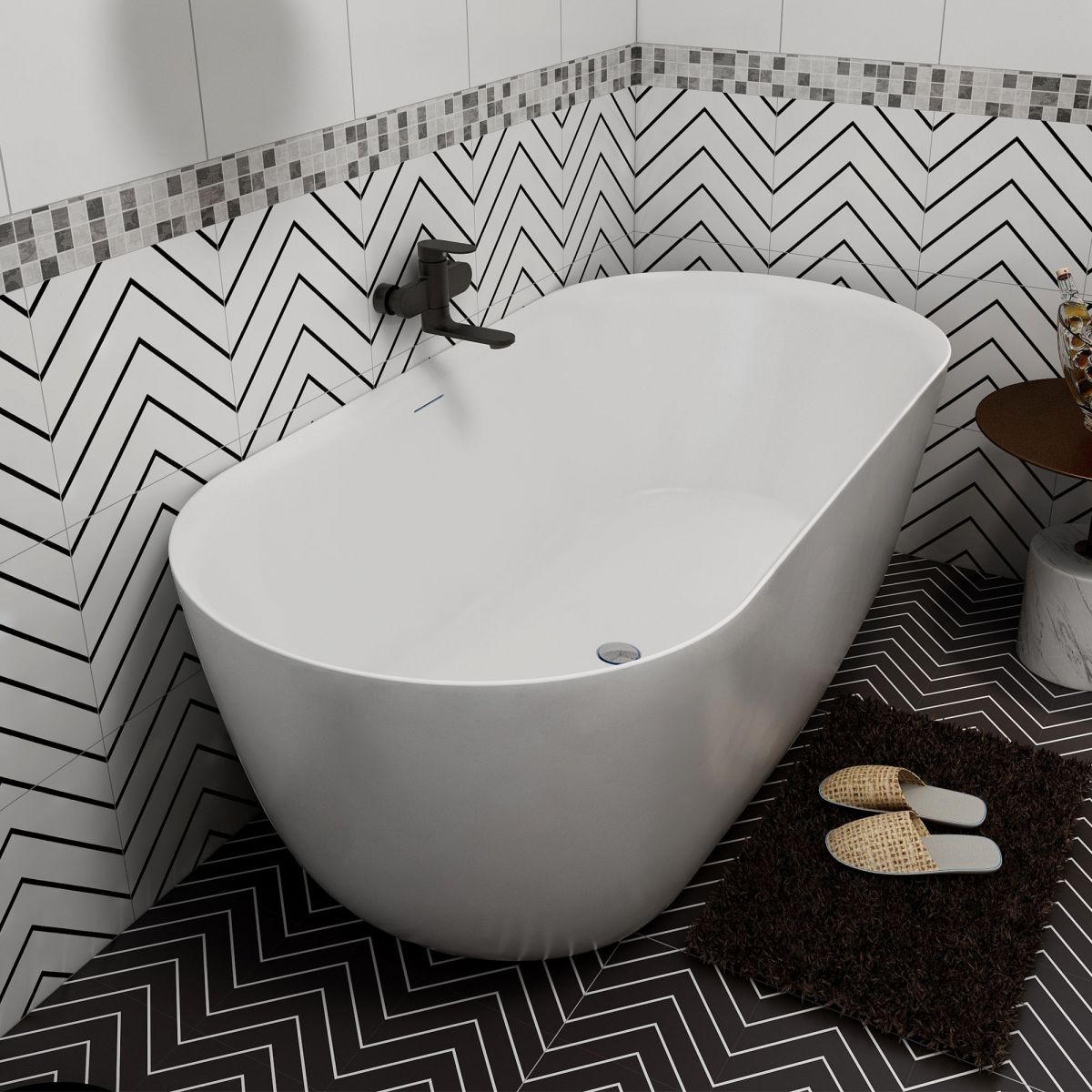 Oval 1500 Freestanding Bath - Corner