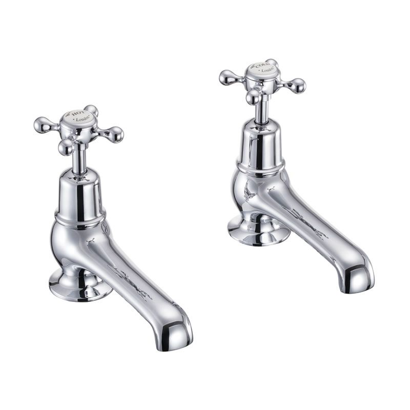 Claremont Bath Tap Deck Mounted 12.5cm in Chrome/White