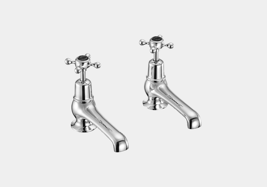 Claremont Bath Tap Deck Mounted 12.5cm in Chrome/White