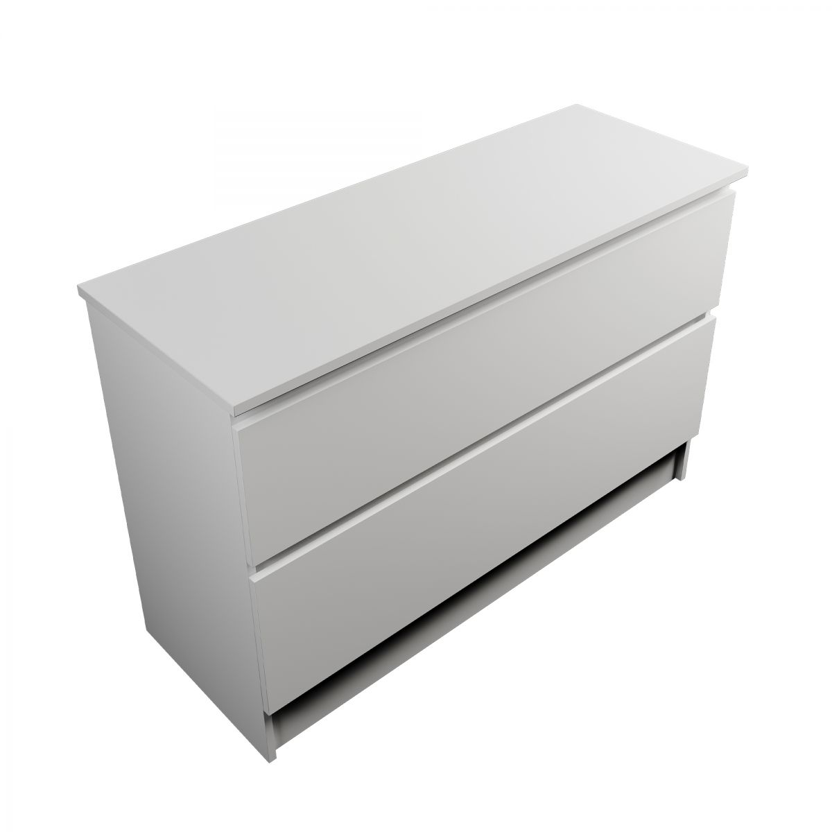 1200 Floor Standing Vanity, 2 Drawers, White