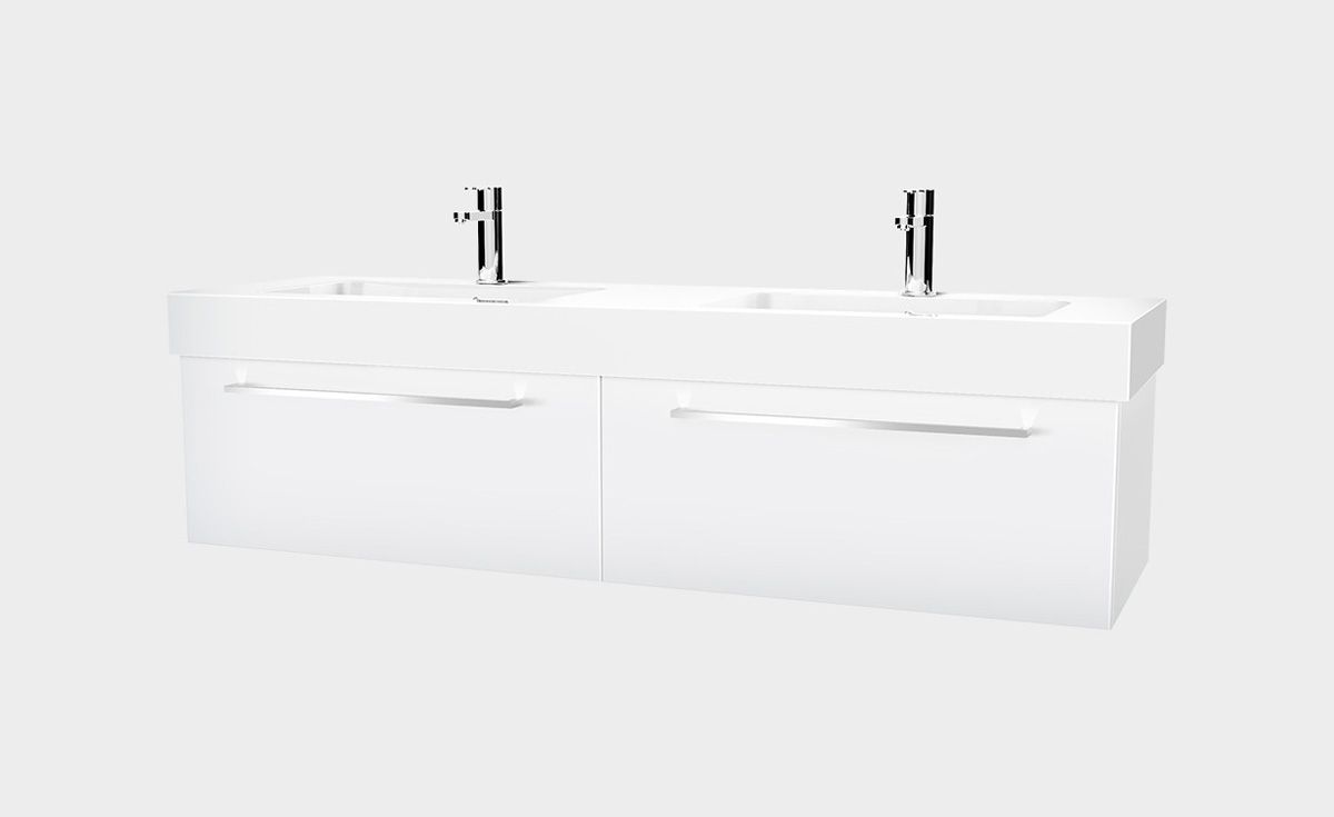 Splash 1500 Wall-Hung Vanity Double Bowl 2 Drawers Side By Side