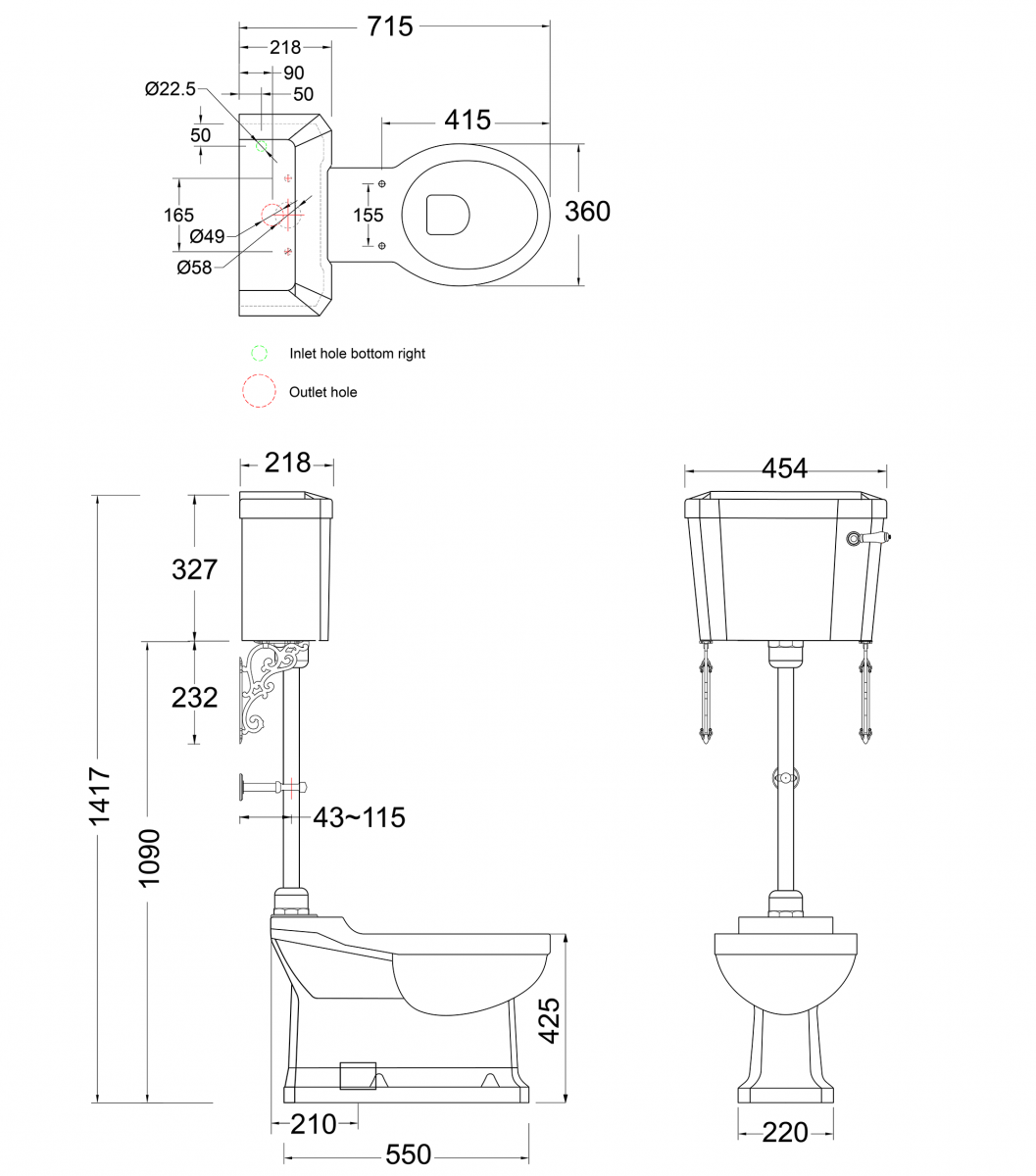 Burlington Medium Level Toilet
