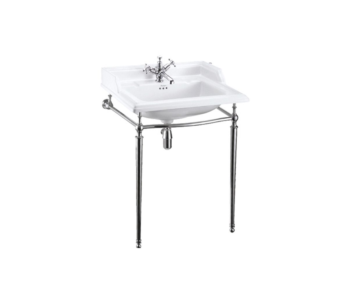 Classic Rectangle 650 Basin & Chrome Wash Stand