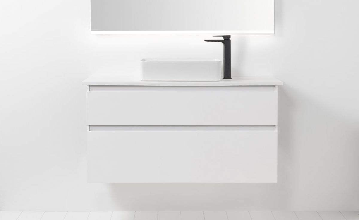 Soft Solid Surface 1000 Wall-Hung Vanity 2 Drawers
