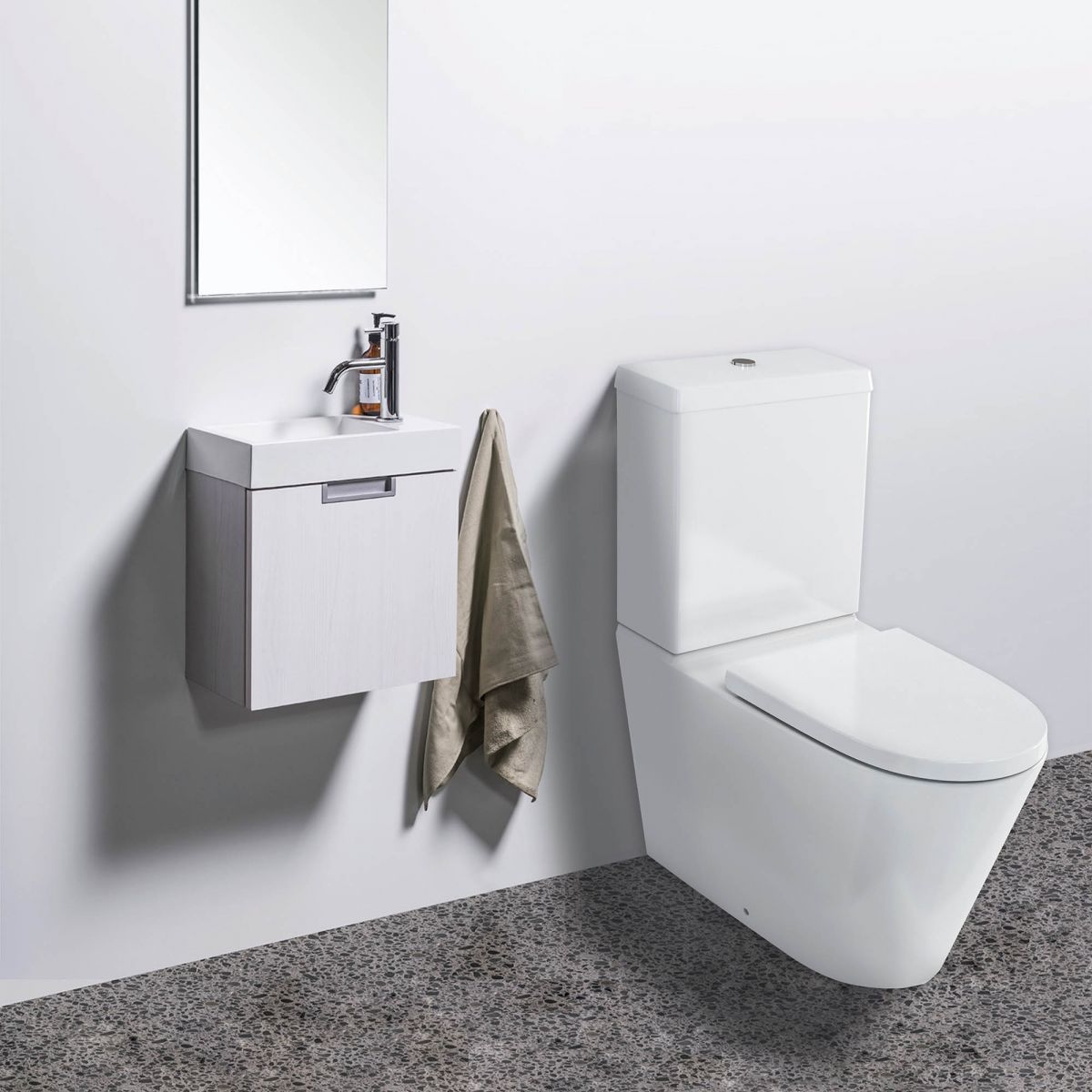 Sphere Easy Height Rimless Back-To-Wall Toilet Suite with Cistern