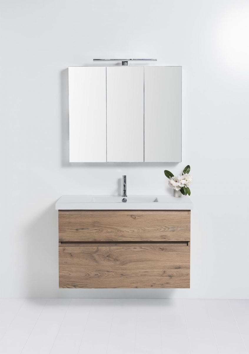 Mirror Cabinet 900 – 3 Doors, 9 Shelves